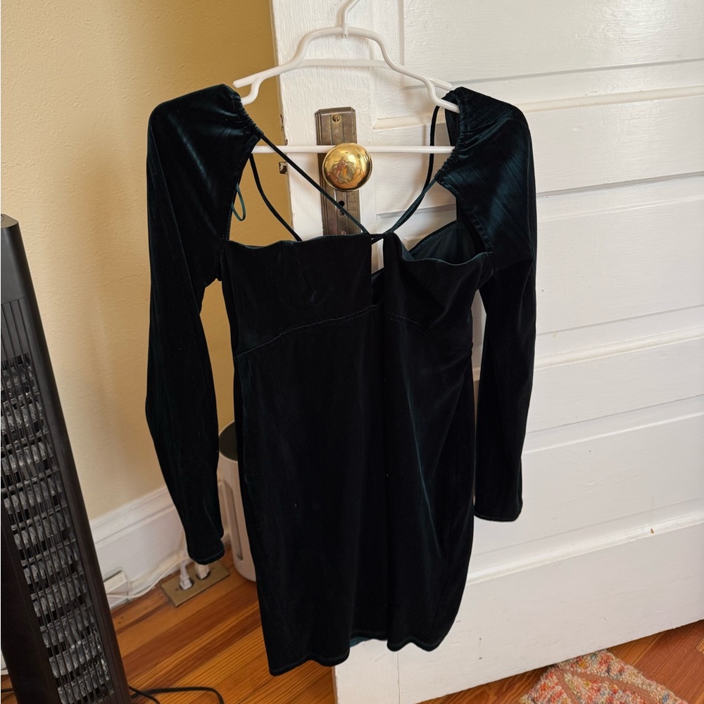 Zara Dark Green Velvet Dress